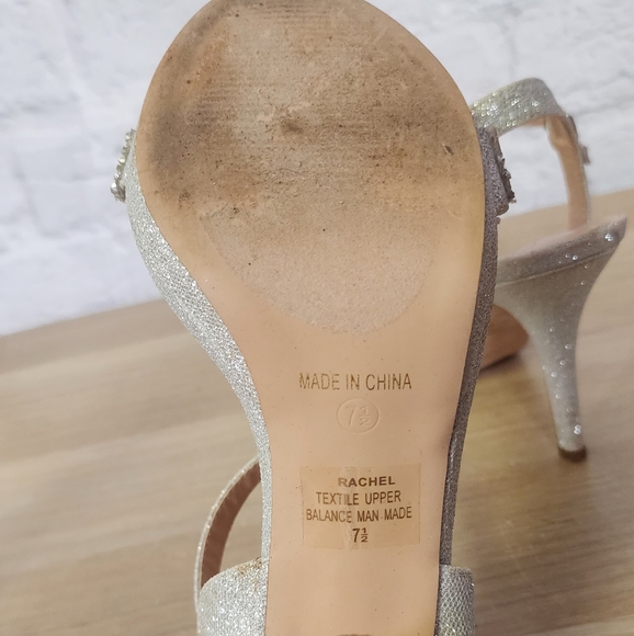 Rachel Silver sparkly Strappy Highheal party shoes size 7.5 - Picture 4 of 5